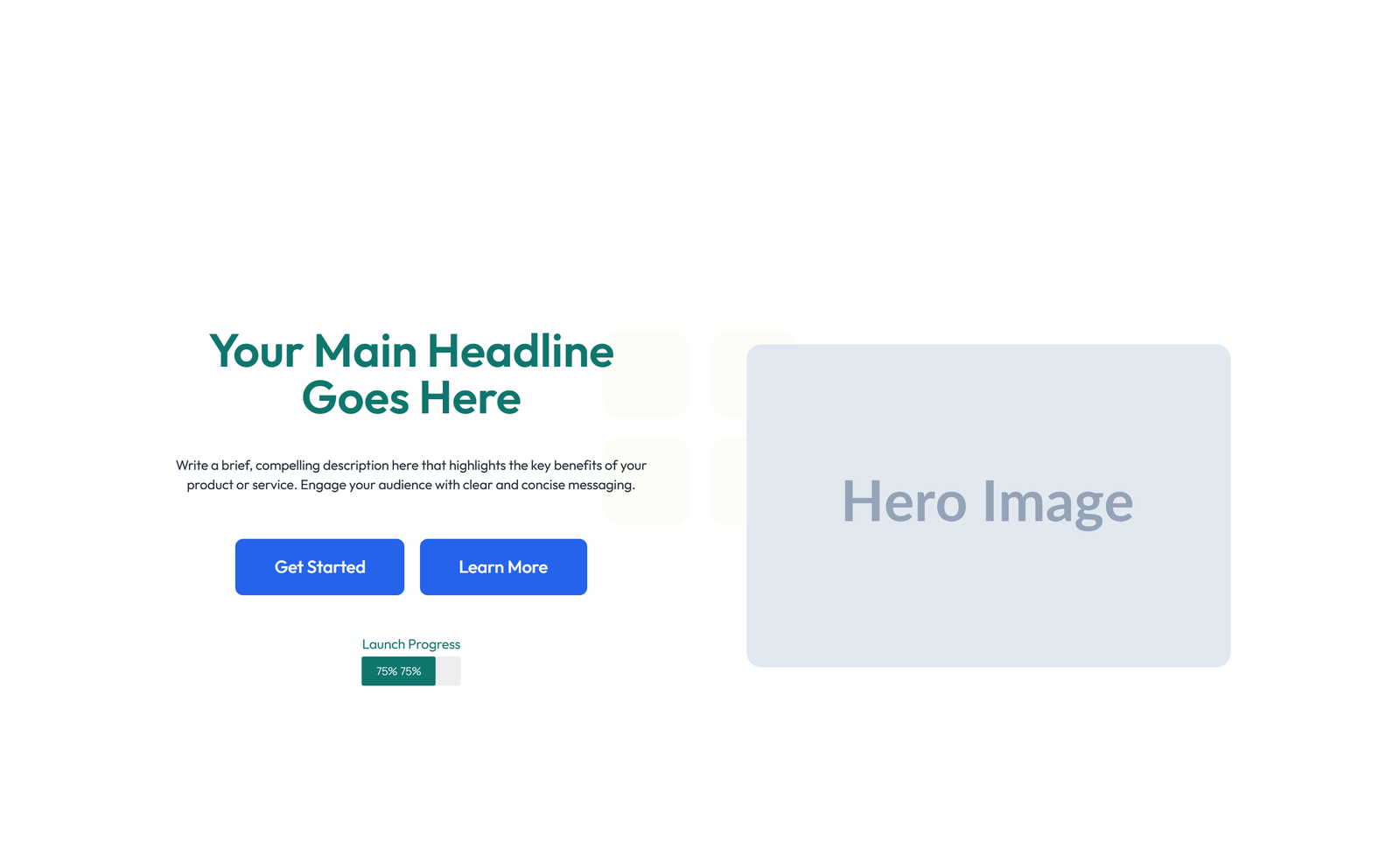 Centered Hero with H1, Subtitle, CTA Button 49 - Elementor component