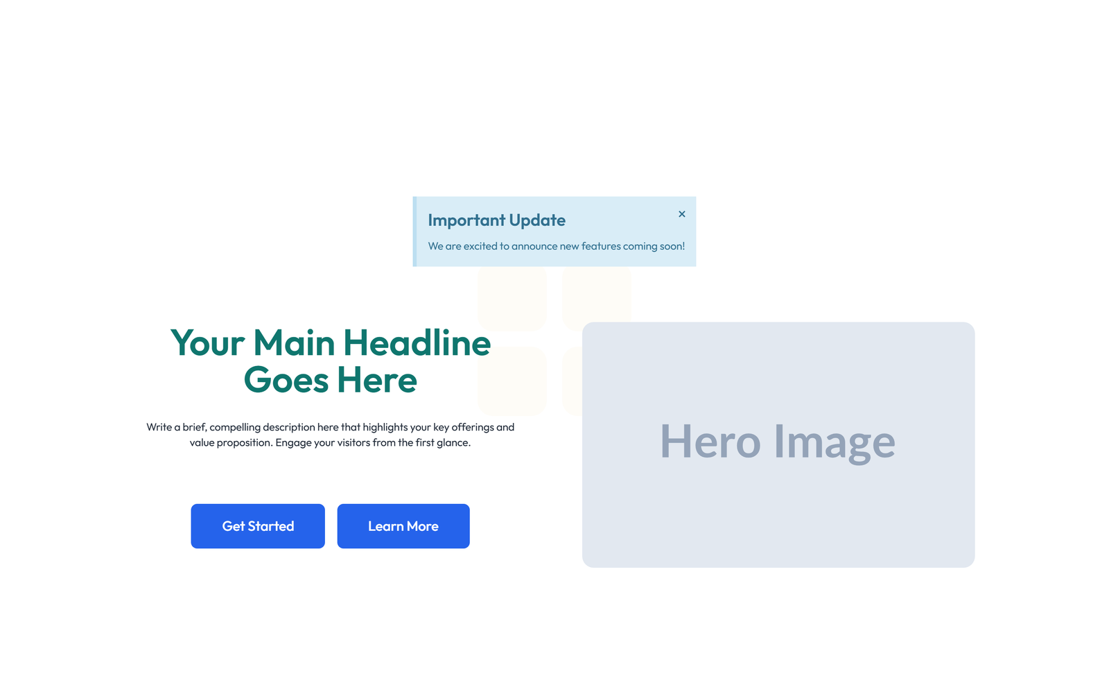 Centered Hero with H1, Subtitle, CTA, 3 Counter Stats 49 - Elementor component