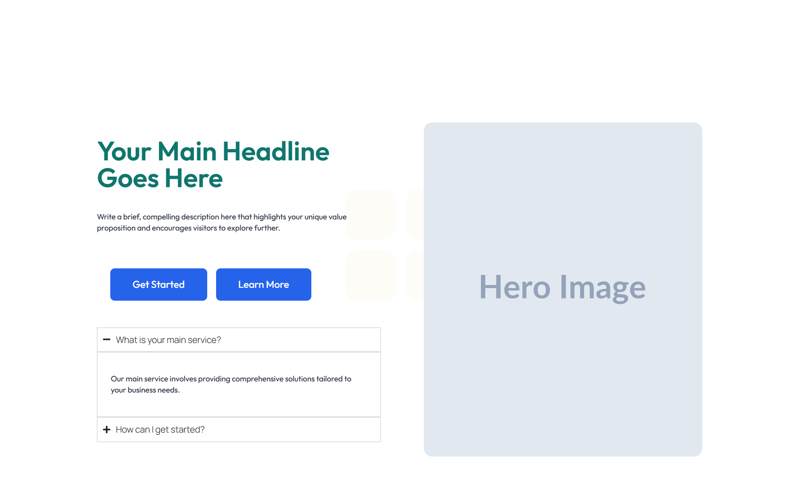 Split Hero with Text Left and Image Right and Two Buttons 49 - Elementor component