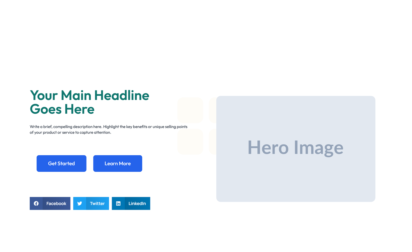 Centered Hero with H1, Subtitle, CTA Button 50 - Elementor component
