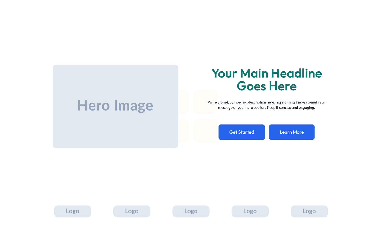 Centered Hero with H1, Subtitle, CTA, Social Icons 50 - Elementor component