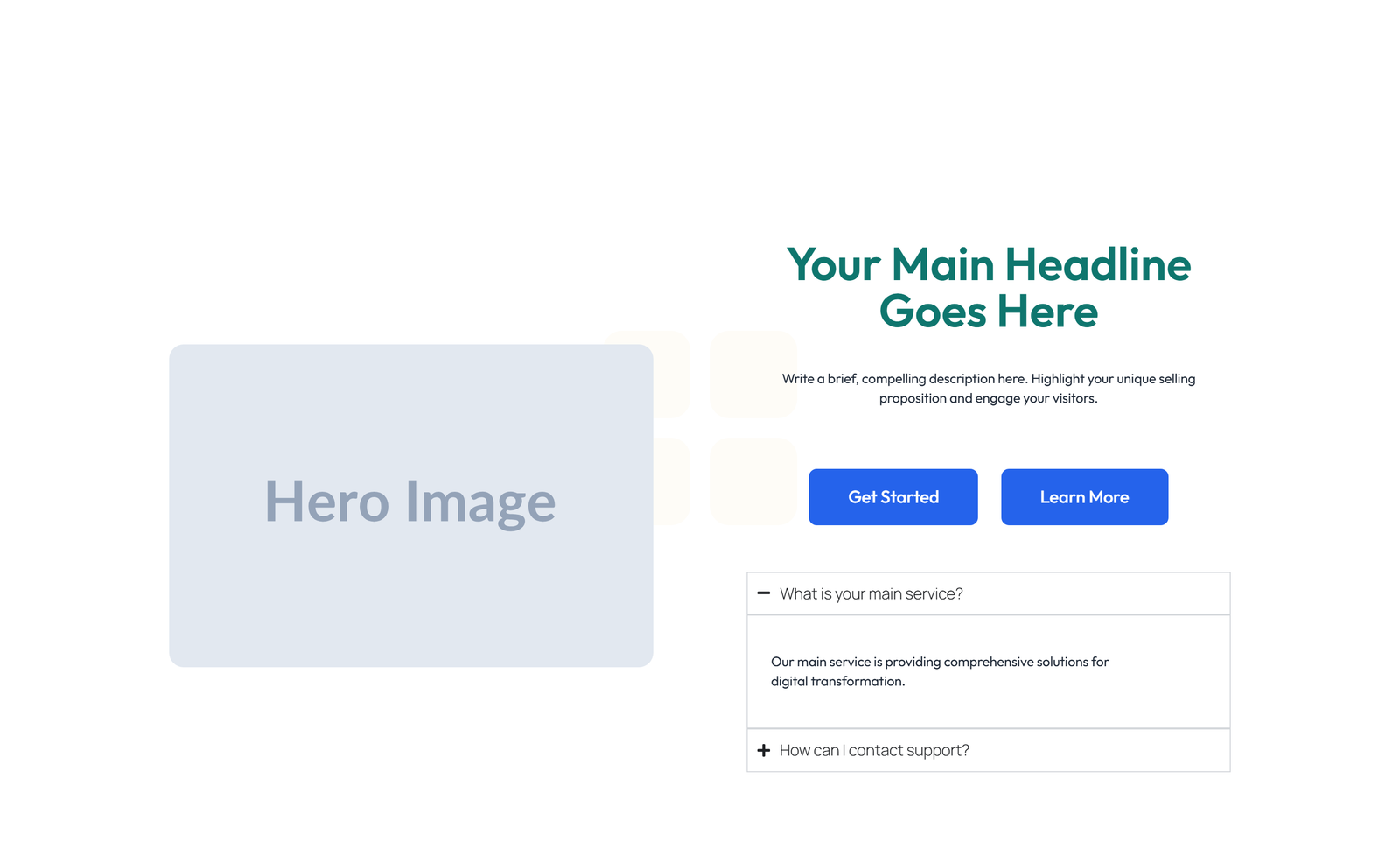 Centered Hero with H1, Subtitle, CTA, 3 Counter Stats 52 - Elementor component