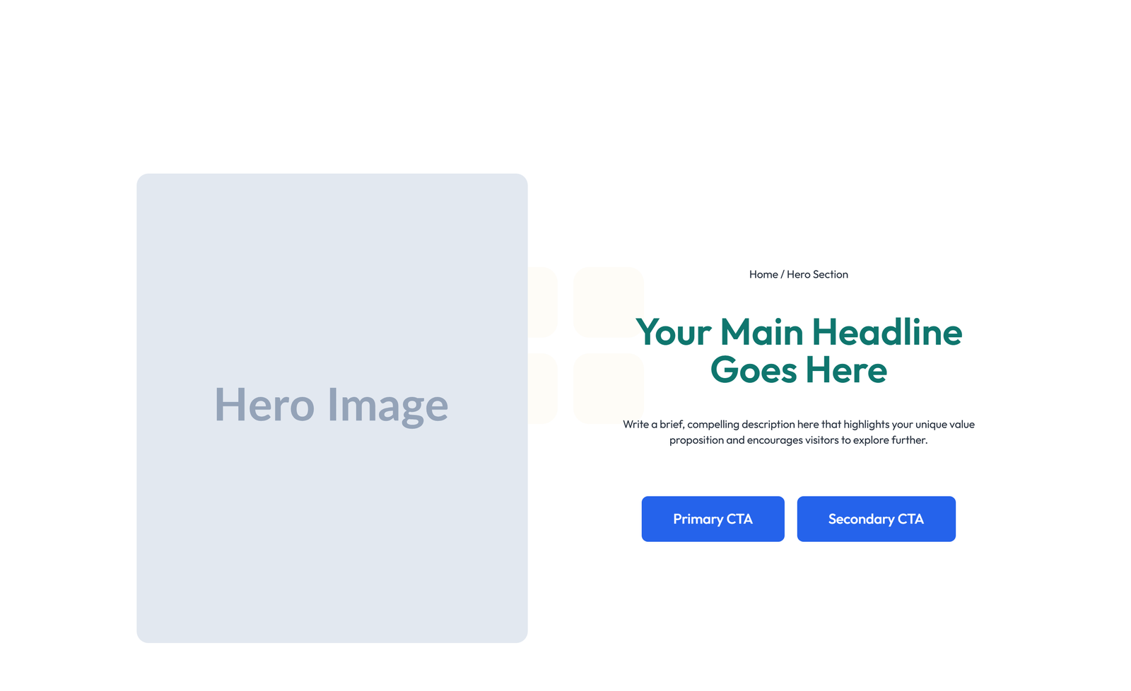 Split Hero with Image Left and Text Right and CTA 52 - Elementor component