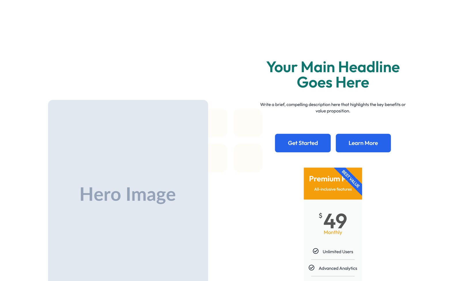 Centered Hero with H1, Subtitle, CTA, Social Icons 52 - Elementor component