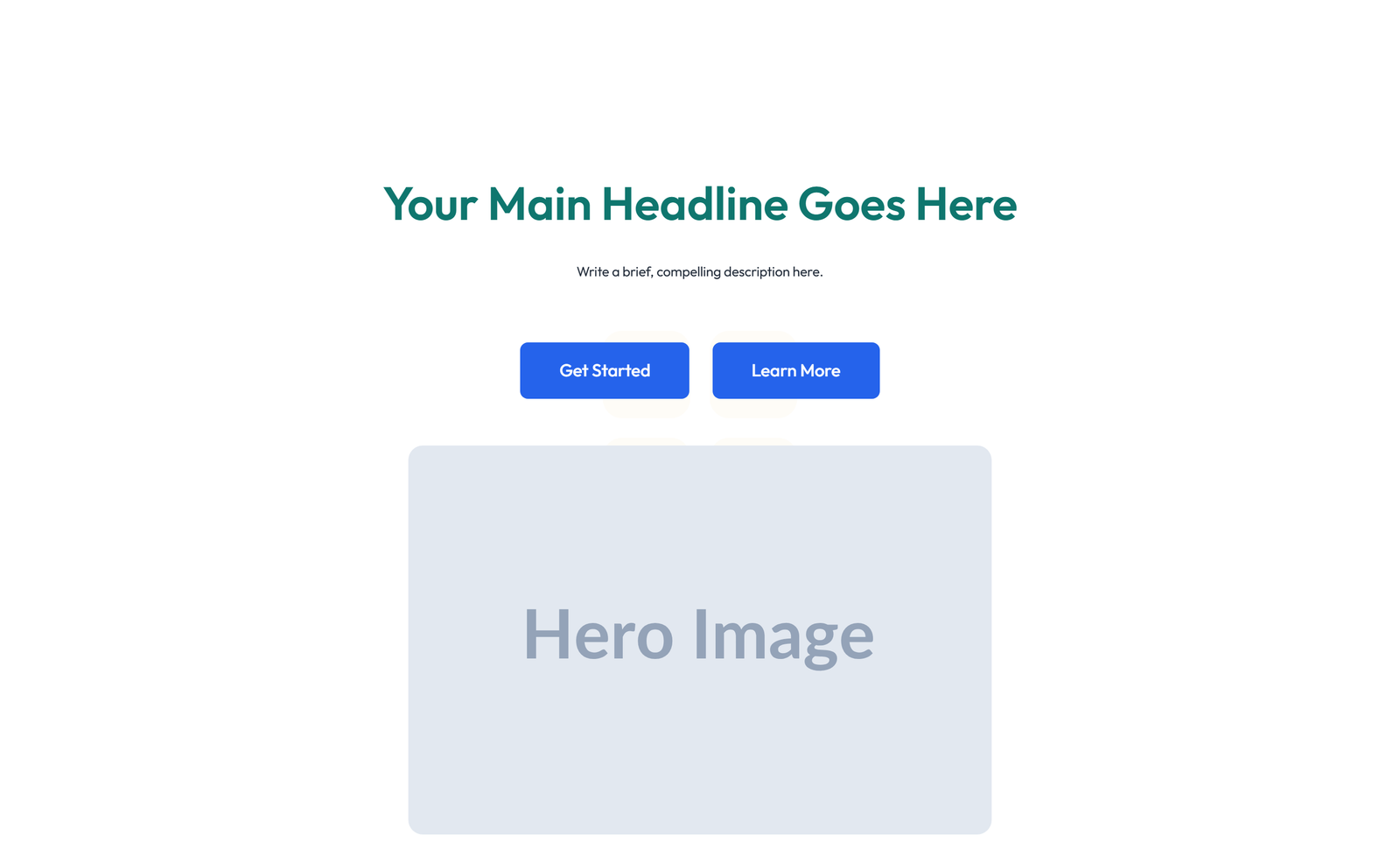 Centered Hero with H1, Subtitle, CTA, Social Icons 53 - Elementor component