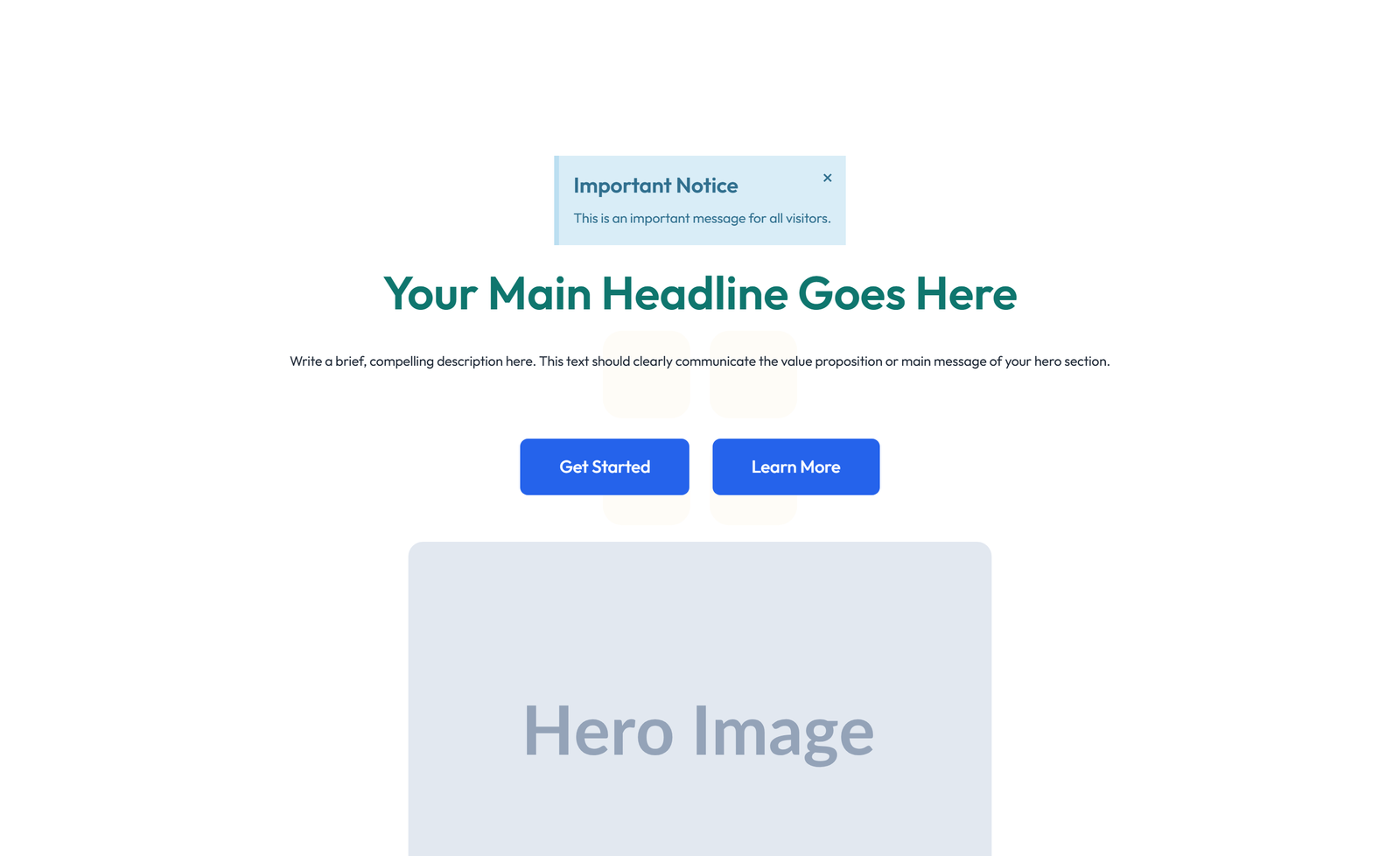 Centered Hero with H1, Subtitle, CTA, Social Icons 54 - Elementor component