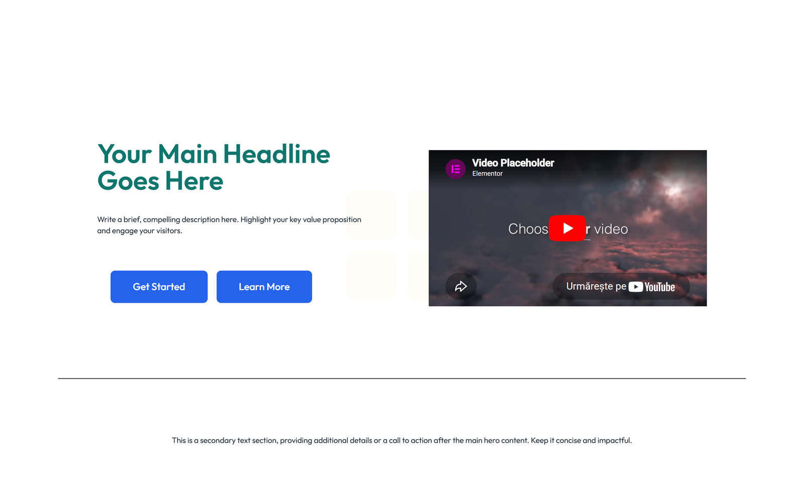 Split Hero with Text Left and Image Right and Two Buttons 61 - Elementor component