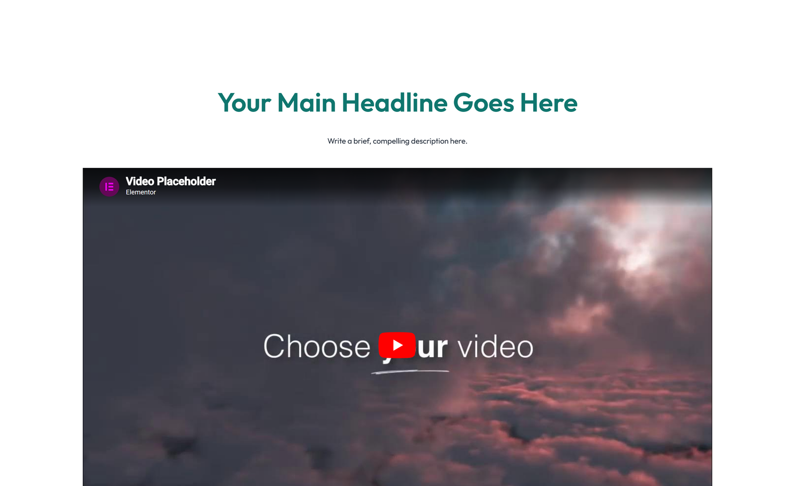 Centered Hero with H1, Subtitle, CTA, Social Icons 62 - Elementor component