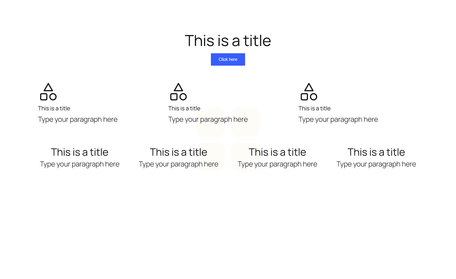 Centered Hero with Single Button, 3 Icon Cards, and 4-stat Counter - Elementor component