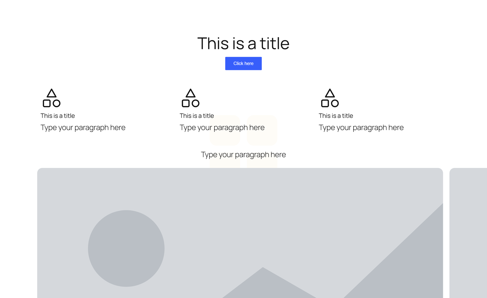 Centered Hero with Single Button, 3 Icon Cards, and 4-logo Row - Elementor component