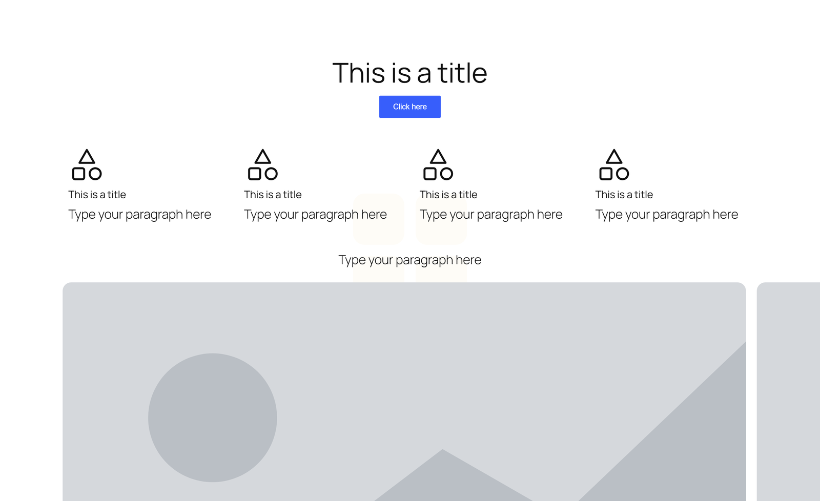 Centered Hero with Single Button, 4 Icon Cards, and 5-logo Row - Elementor component