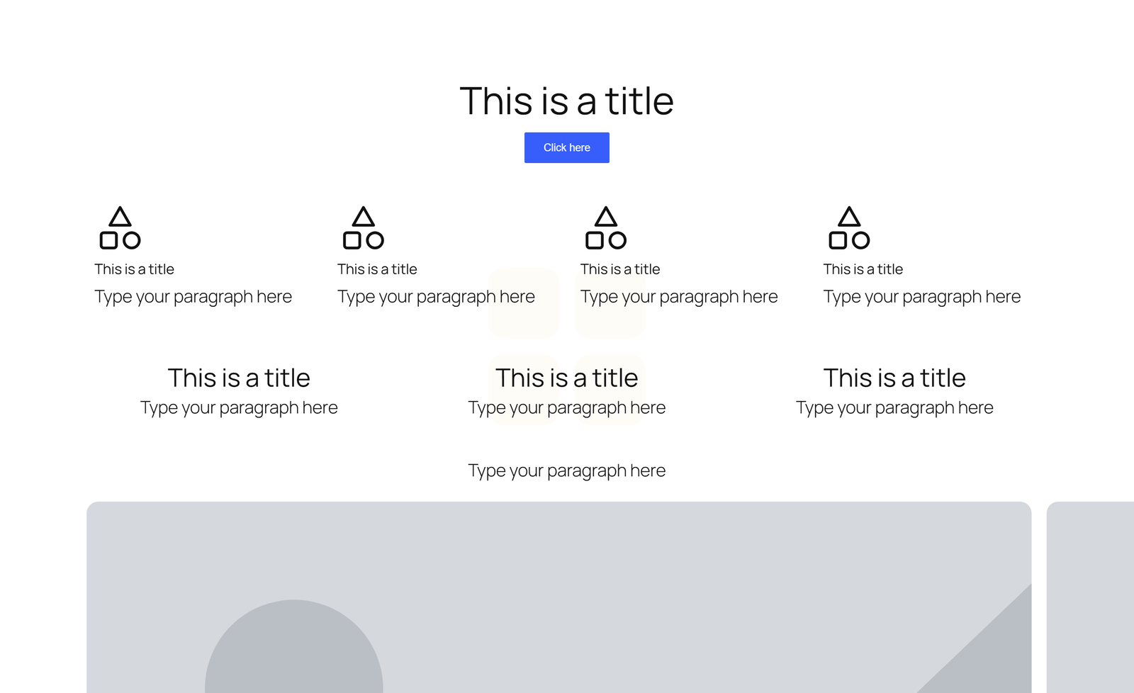 Centered Hero with Single Button, 4 Icon Cards, 5-logo Row - Elementor component