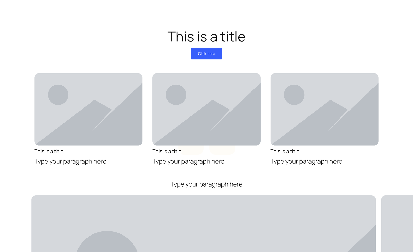 Centered Hero with Single Button, 3 Image Cards, and 4-logo Row 2 - Elementor component