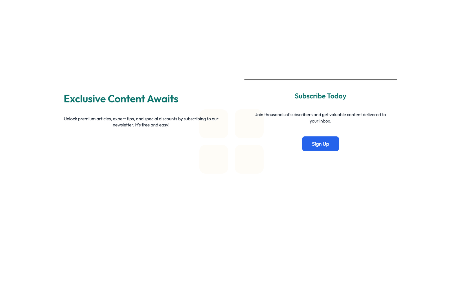 Screenshot of Newsletter Layout Style 1 5 - Elementor Newsletter / Signup component