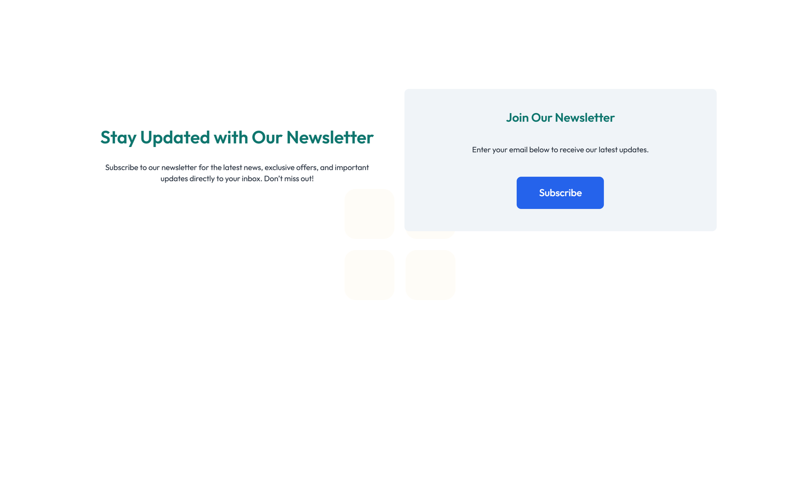 Screenshot of Newsletter Layout Style 1 7 - Elementor Newsletter / Signup component