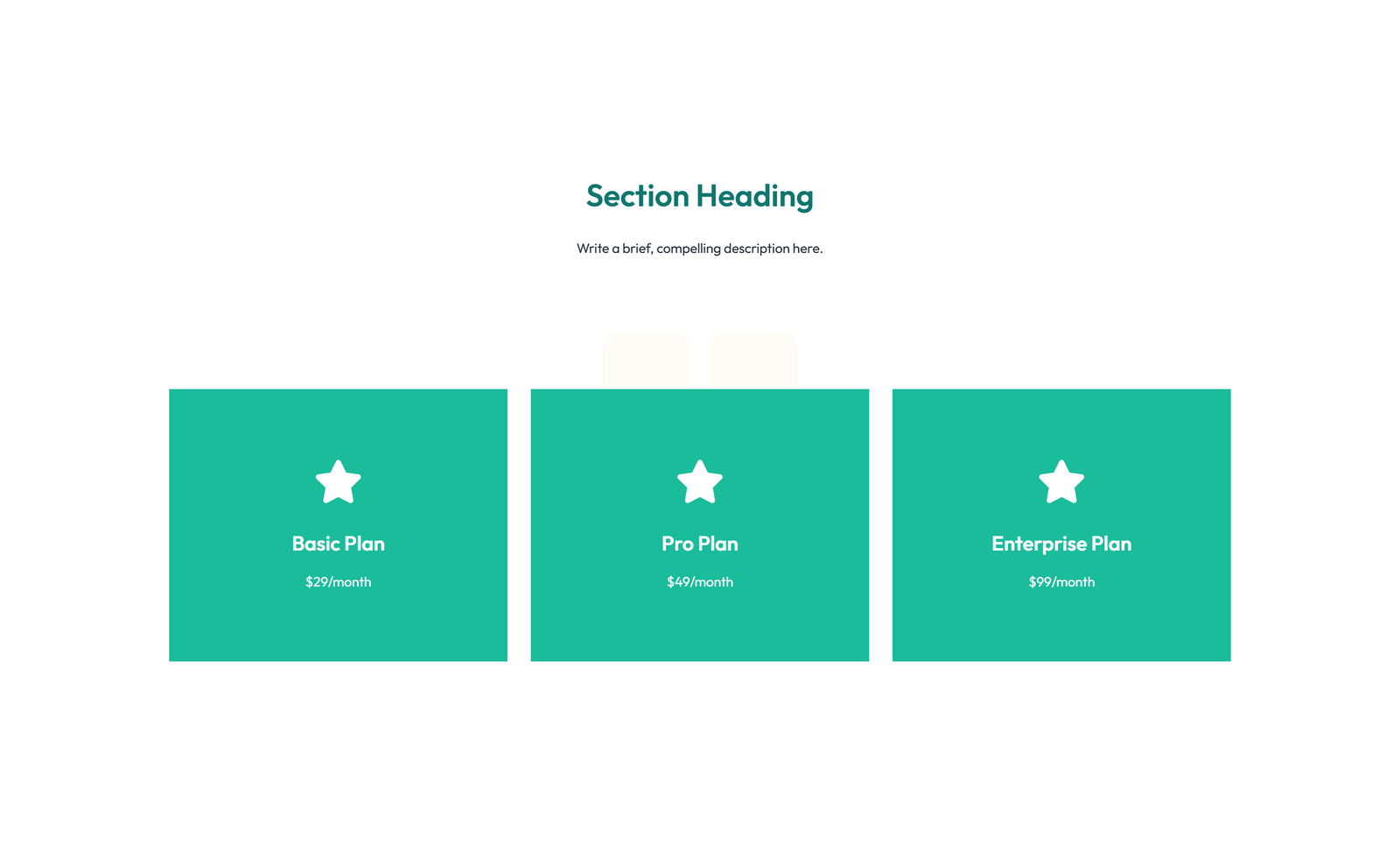 Pricing with 3-column Price Table Comparison 4 - Elementor component