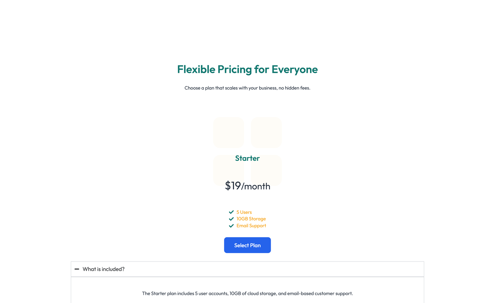 Screenshot of Pricing with 2-column Price Table Comparison 9 - Elementor Pricing Sections component