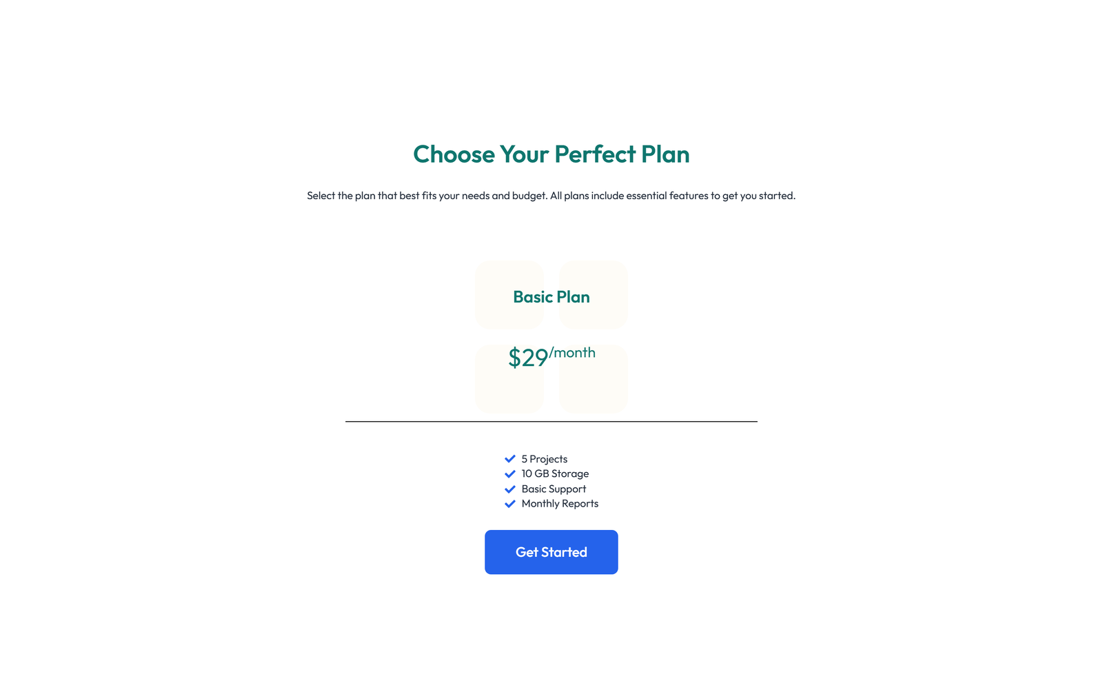 Screenshot of Pricing with 3-column Price Table Comparison 11 - Elementor Pricing Sections component
