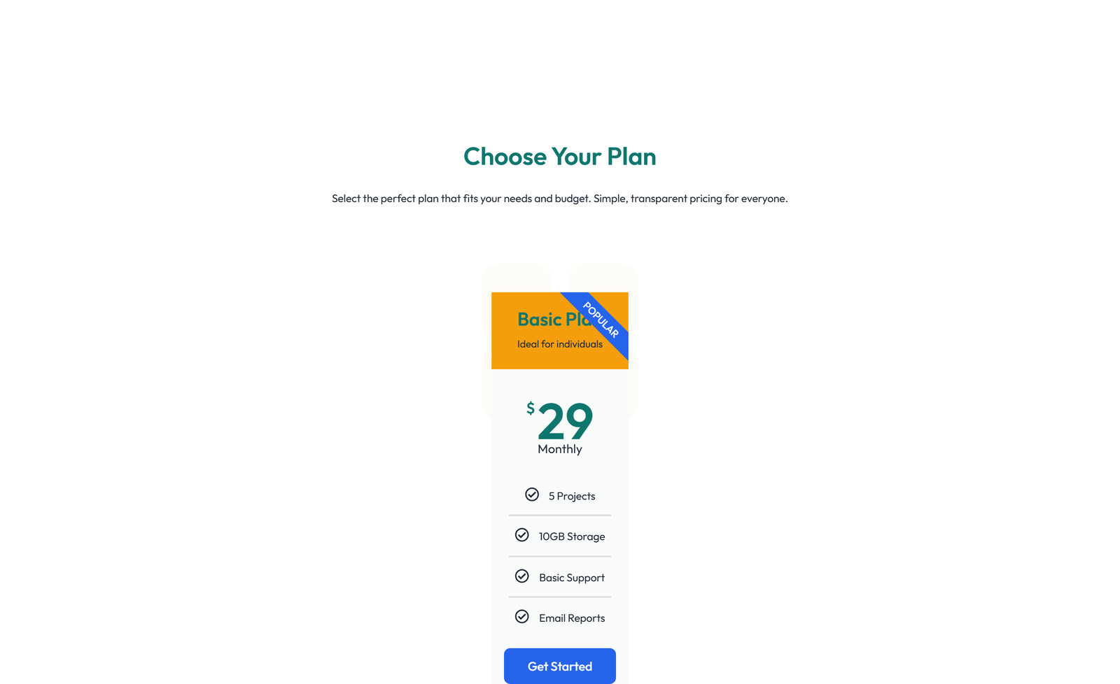 Screenshot of Pricing with 2-column Price Table Comparison 11 - Elementor Pricing Sections component