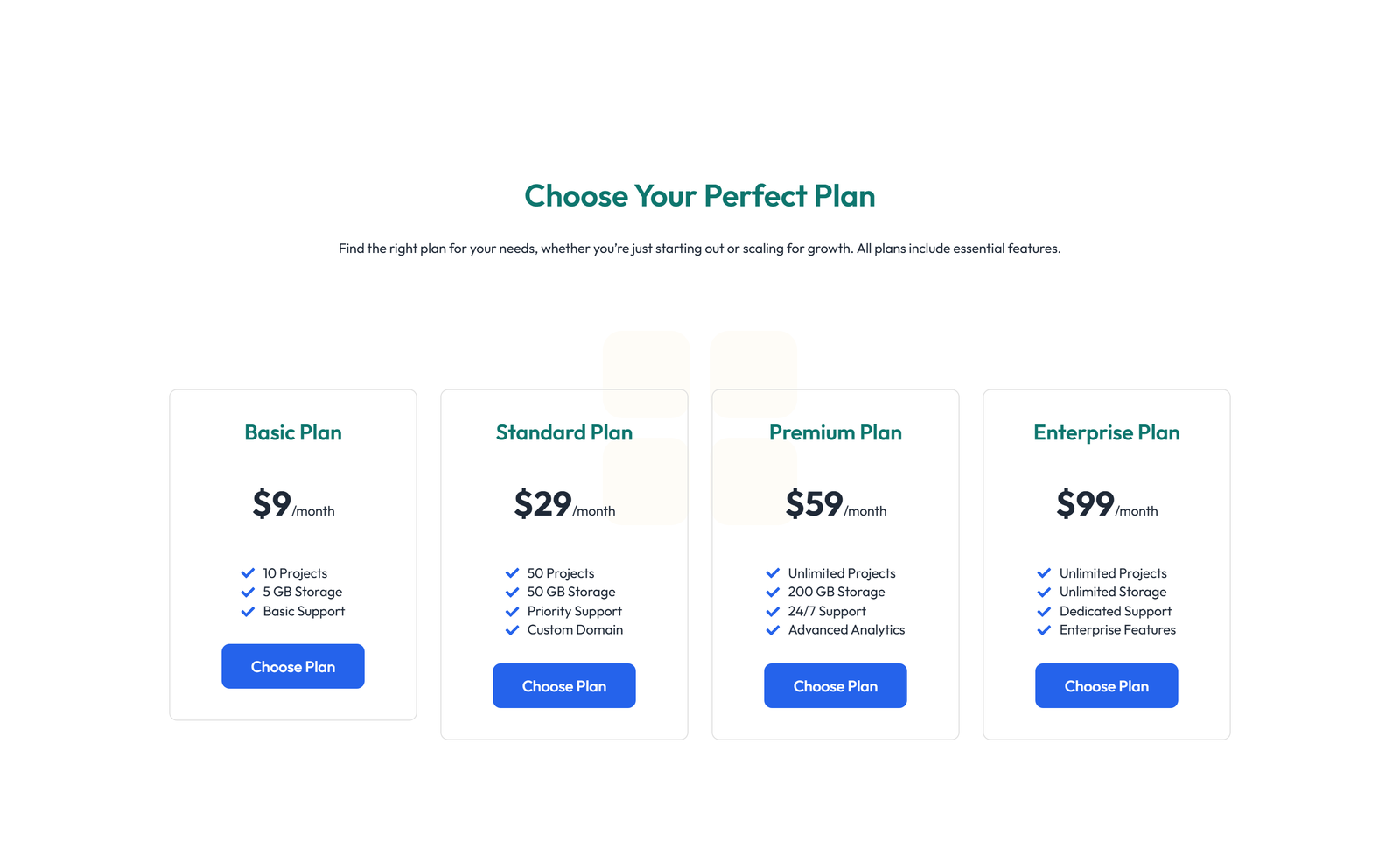 Pricing with 3-column Price Table with Ribbon 15 - Elementor component
