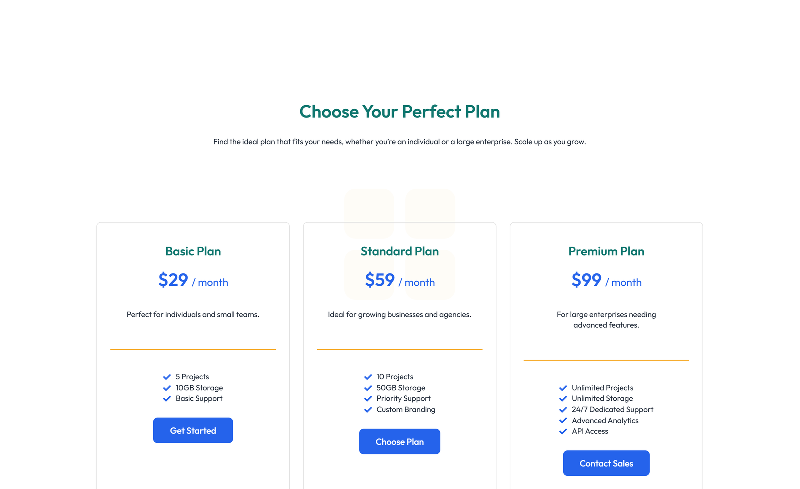 Pricing with 3-column Price Table with Ribbon 23 - Elementor component
