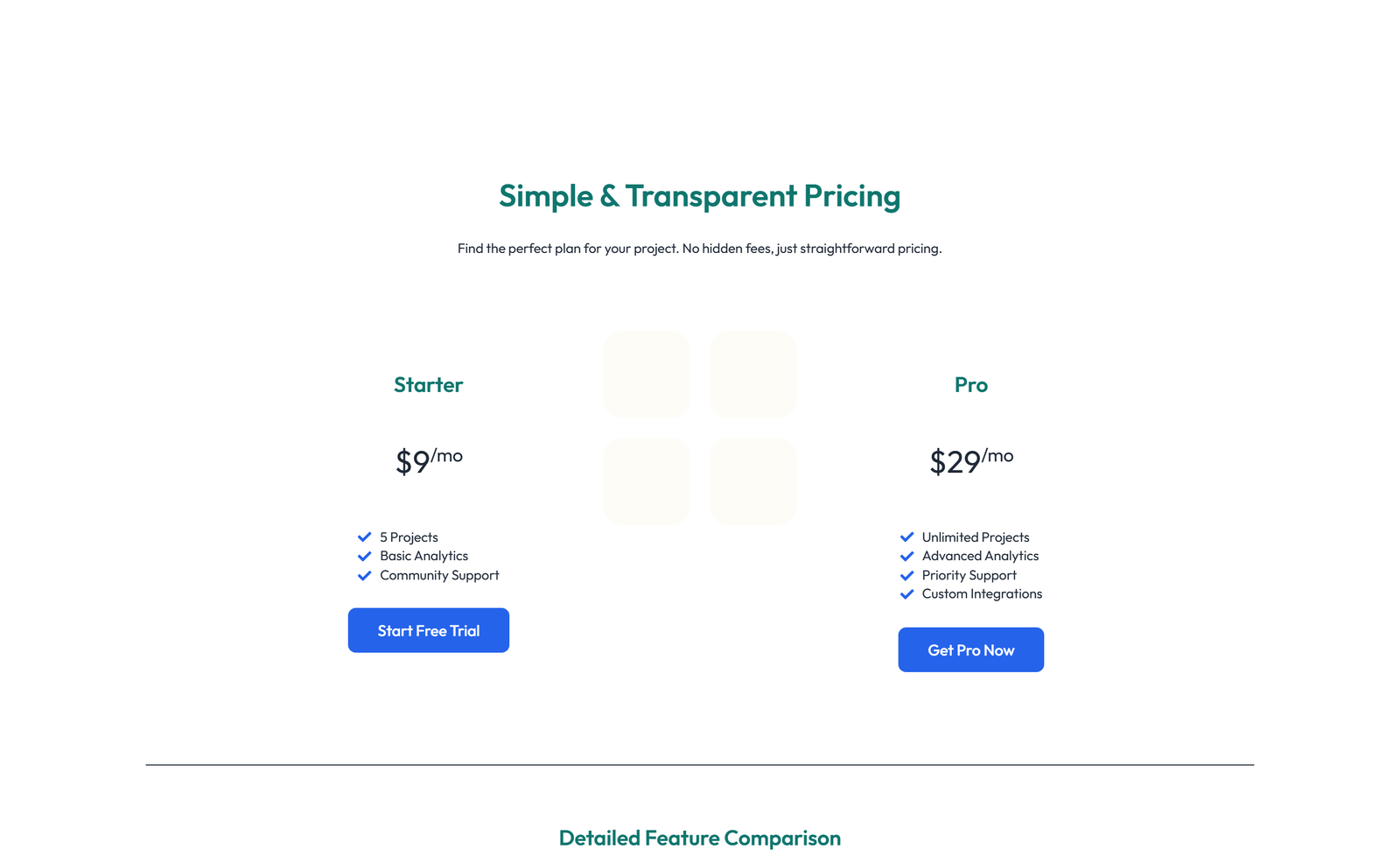 Screenshot of Pricing with 3-column Price Table with Ribbon 27 - Elementor Pricing Sections component