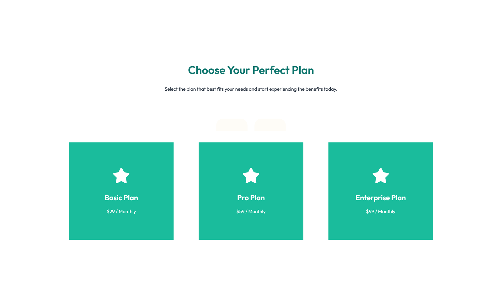 Pricing with 3-column Price Table Comparison 34 - Elementor component