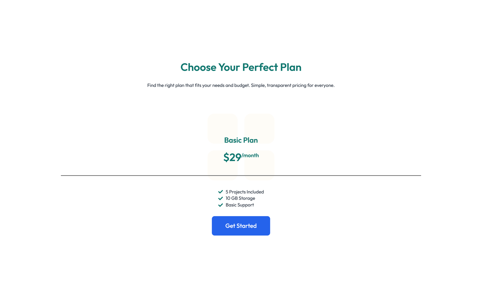 Screenshot of Pricing with 2-column Price Table Comparison 44 - Elementor Pricing Sections component