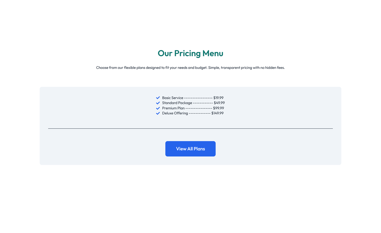 Screenshot of Pricing with 3-column Price Table with Ribbon 47 - Elementor Pricing Sections component
