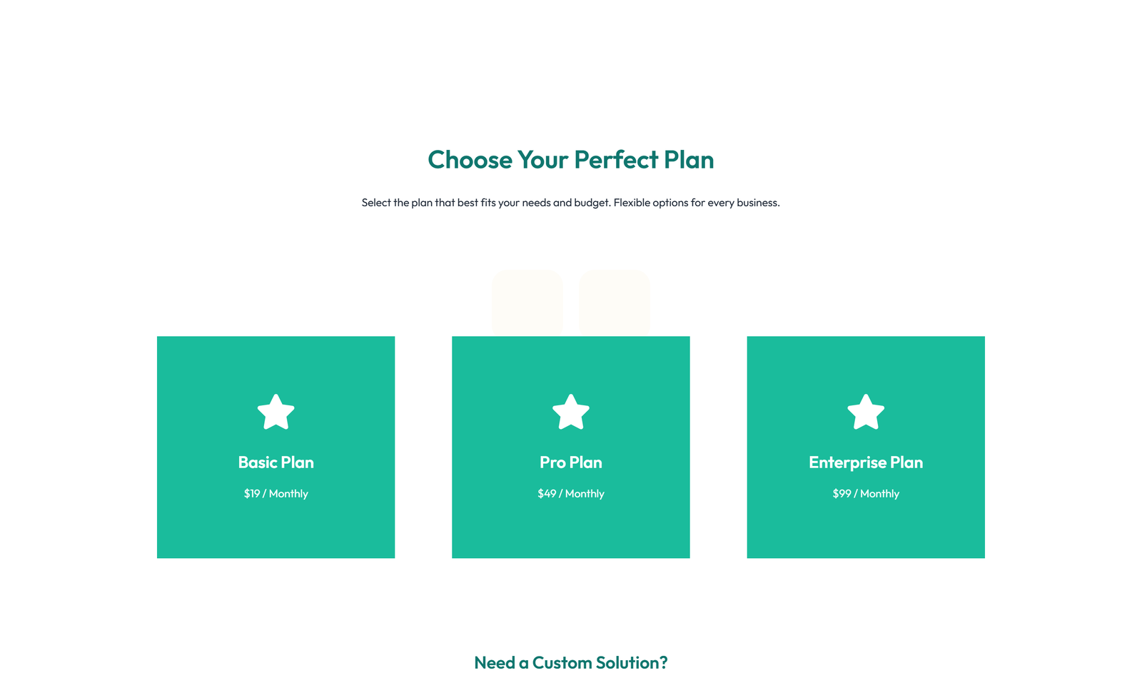 Pricing with 3-column Price Table Comparison 54 - Elementor component