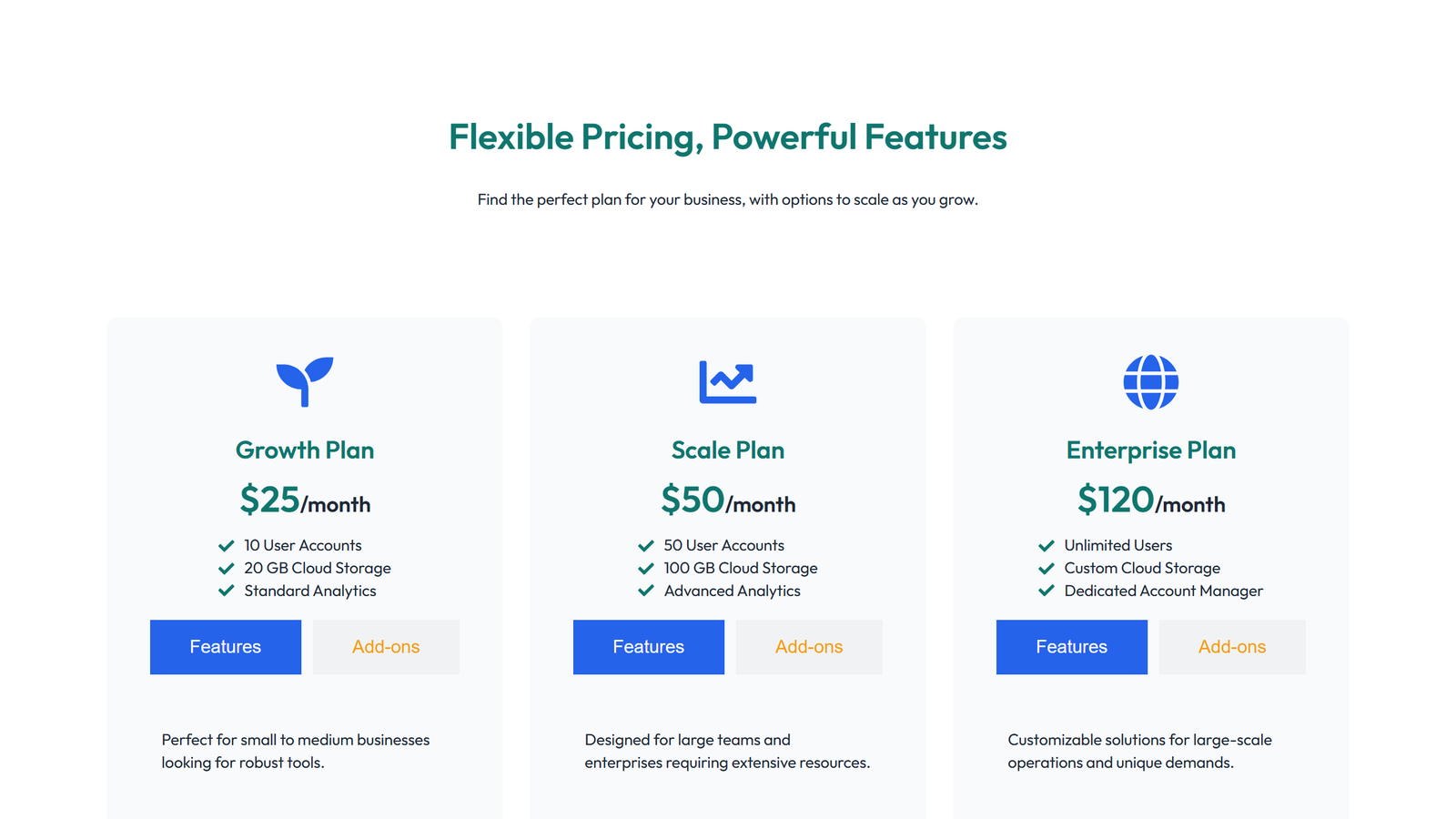 Pricing with 3-column Price Table with Ribbon 56 - Elementor component