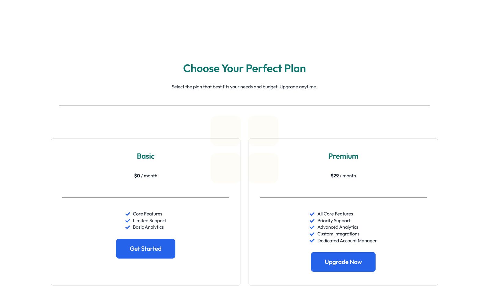 Screenshot of Pricing with 3-column Price Table with Ribbon 57 - Elementor Pricing Sections component
