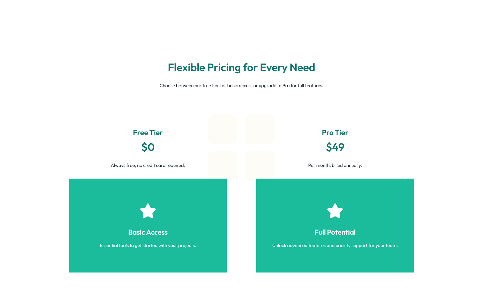 Pricing with 3-column Price Table with Ribbon 60 - Elementor component