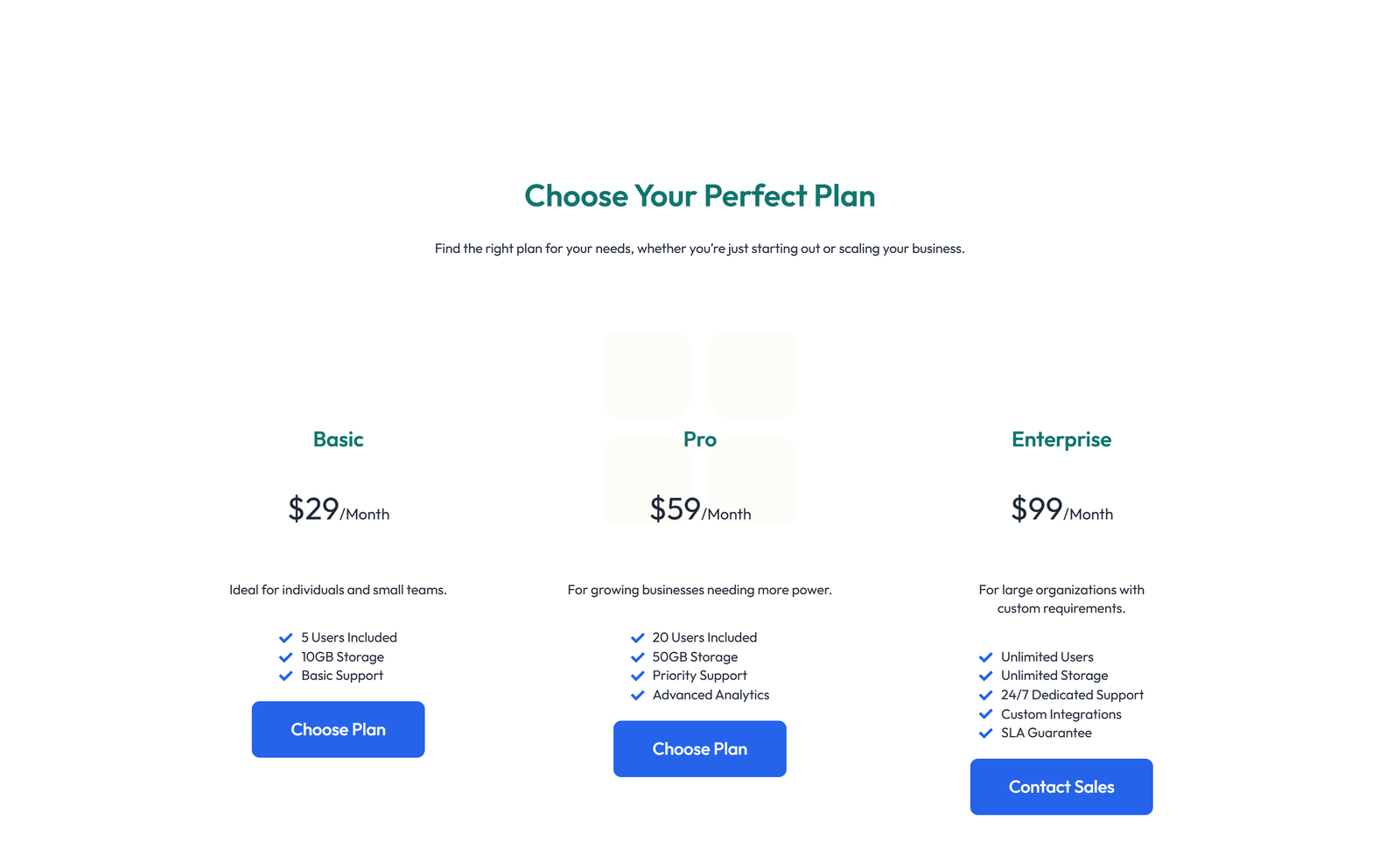 Pricing with 3-column Price Table with Ribbon 62 - Elementor component