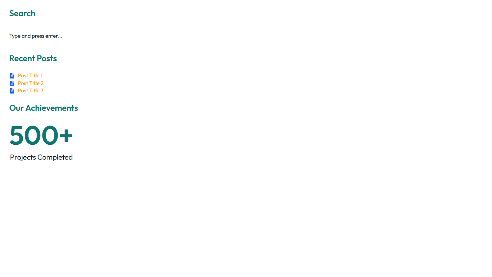 Screenshot of Sidebar Layout Style 1 3 - Elementor Sidebars component