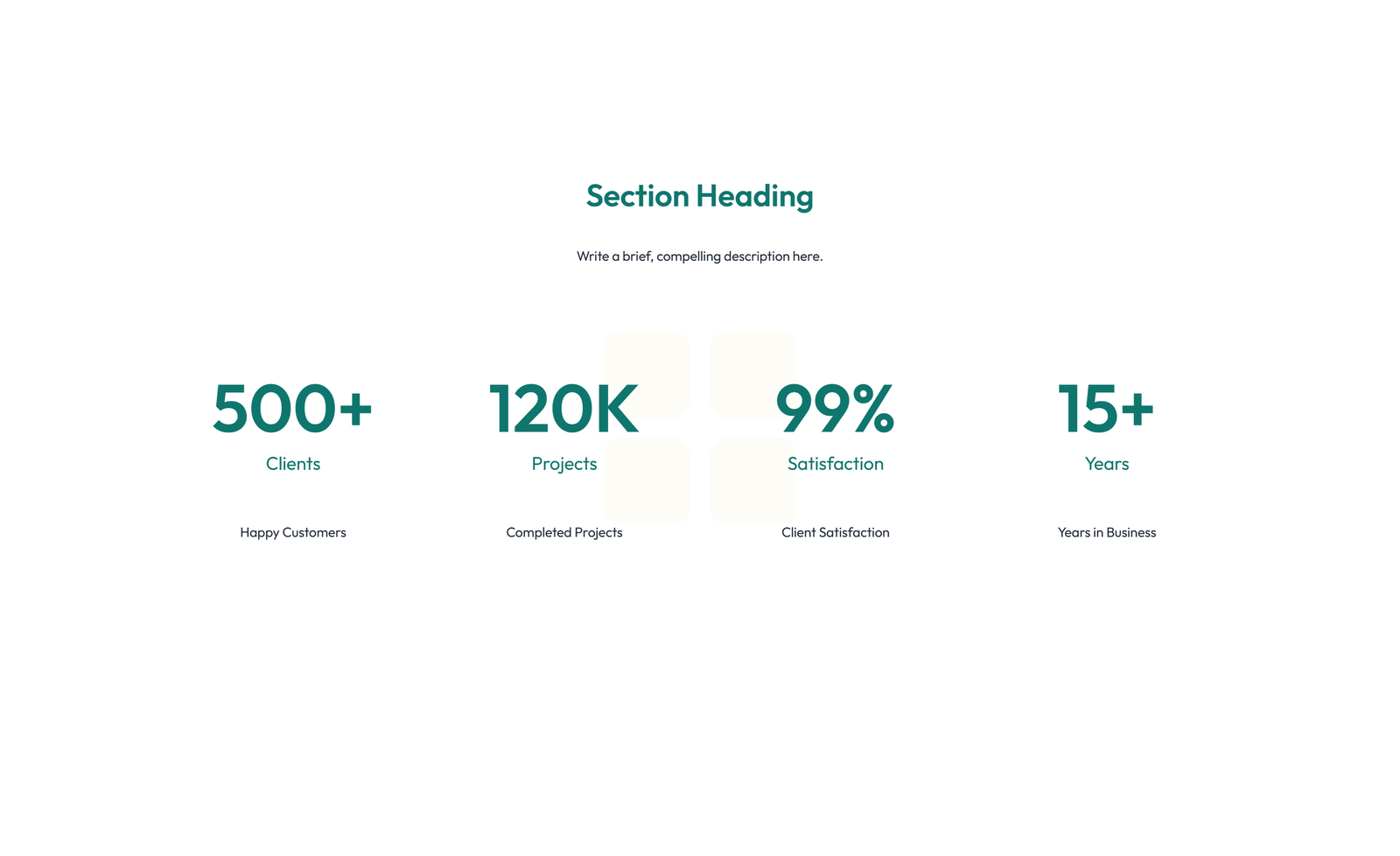 Screenshot of Stats Layout Style 1 - Elementor Stats / Counters component