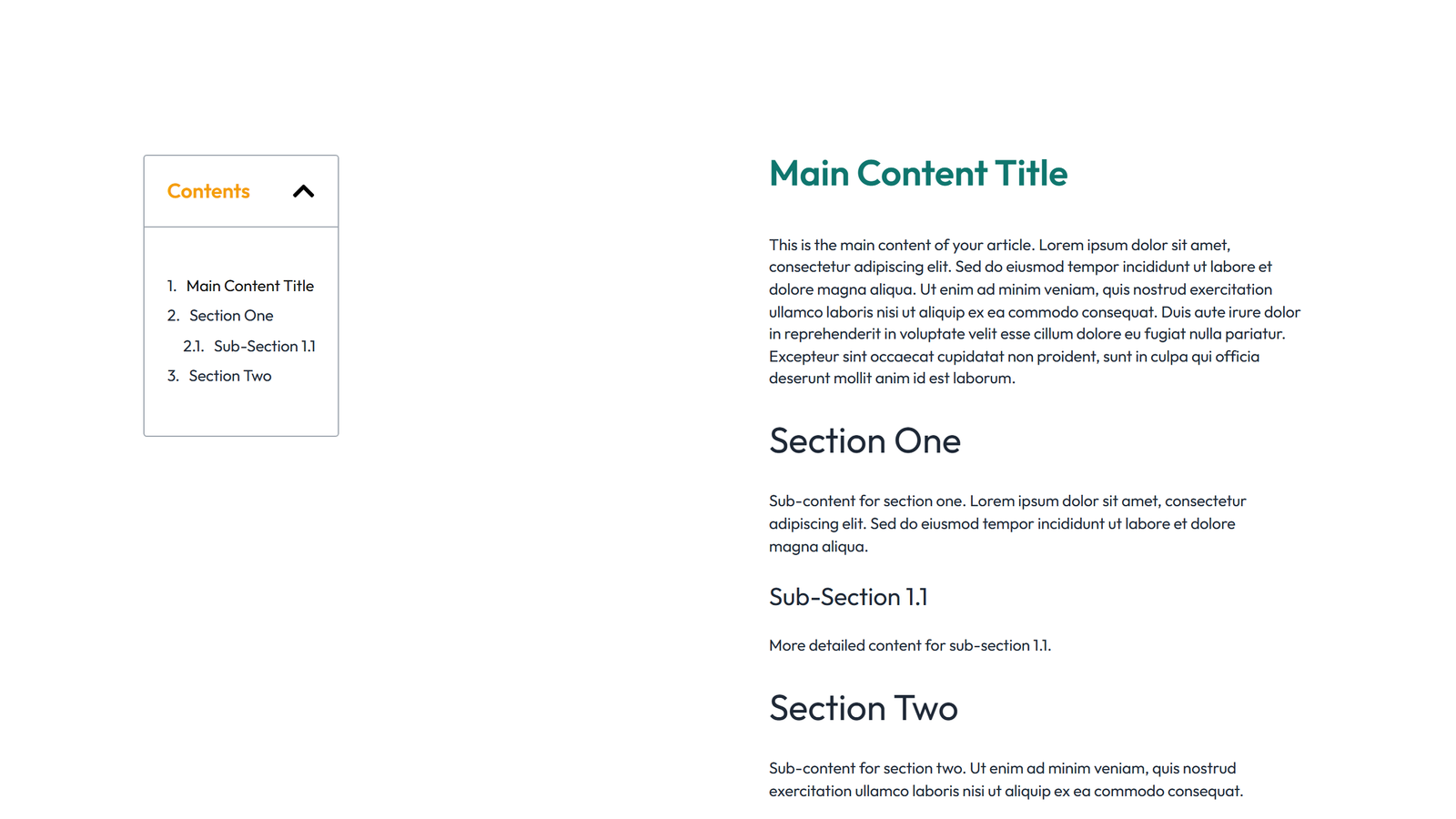 Table of Contents Layout Style 3 3 - Elementor component