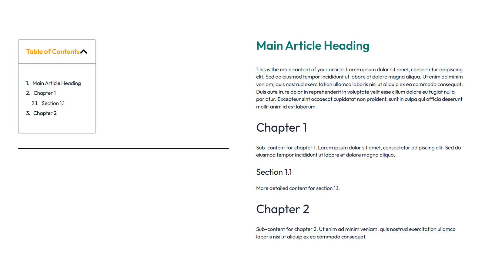 Table of Contents Layout Style 4 3 - Elementor component
