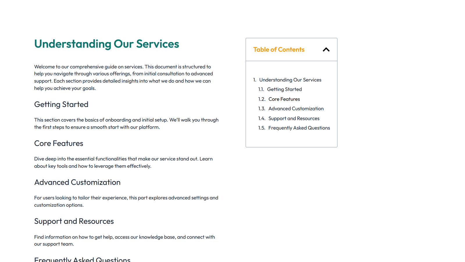 Table of Contents Layout Style 5 3 - Elementor component
