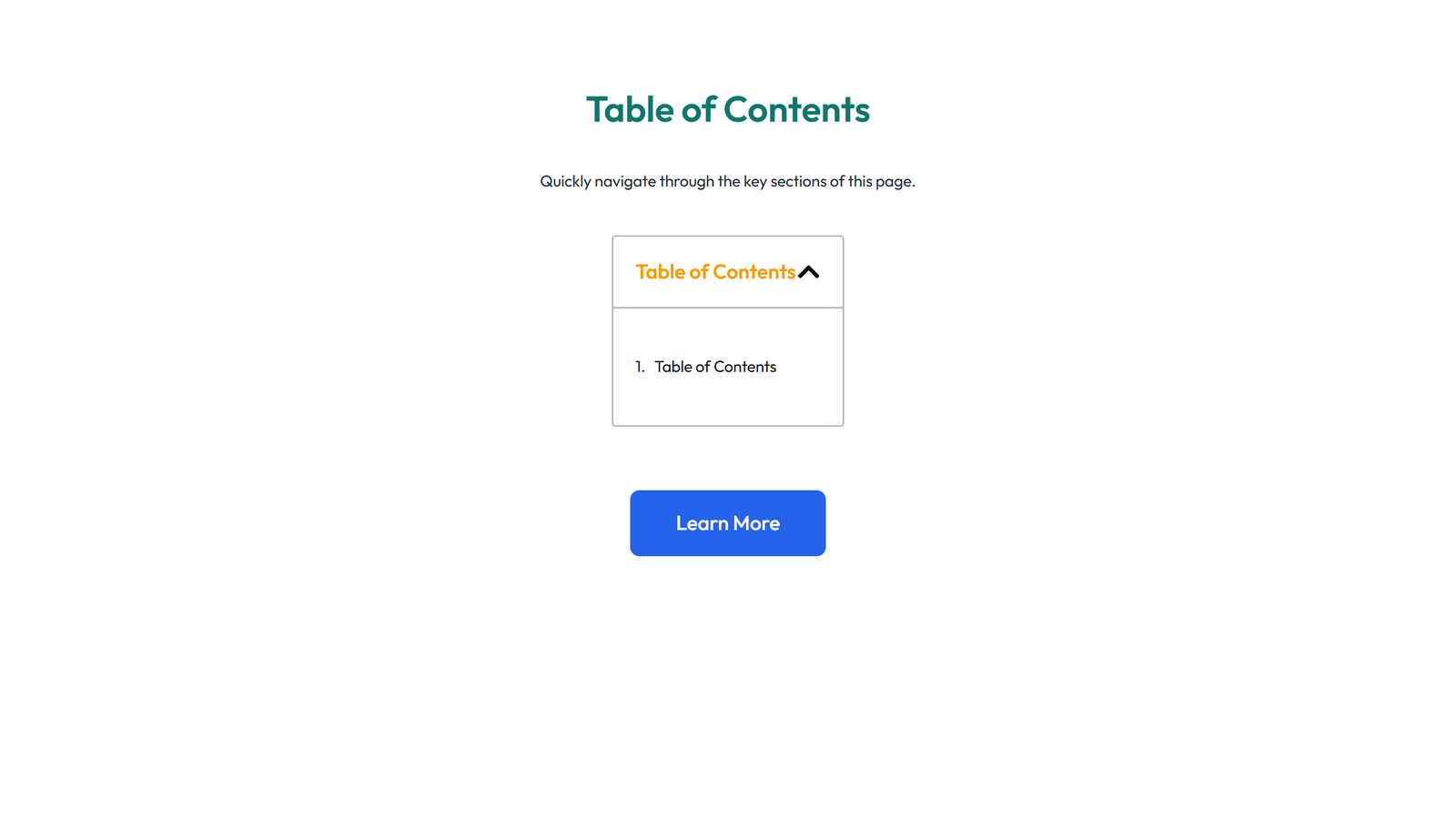 Screenshot of Table of Contents Layout Style 6 4 - Elementor Table of Contents component