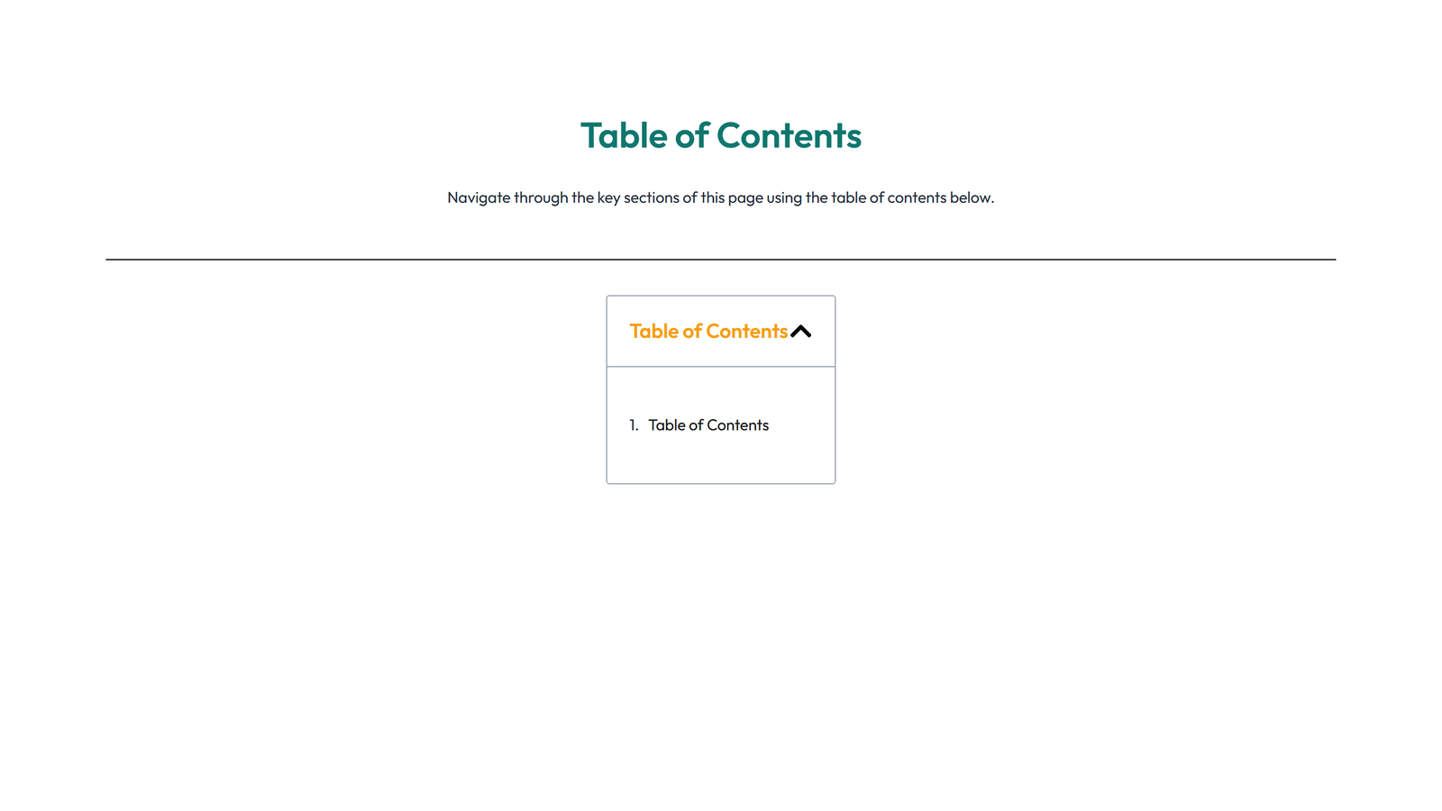 Screenshot of Table of Contents Layout Style 1 5 - Elementor Table of Contents component