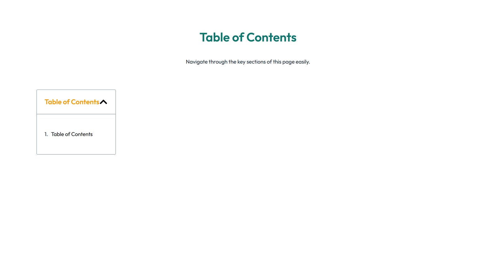 Screenshot of Table of Contents Layout Style 5 5 - Elementor Table of Contents component