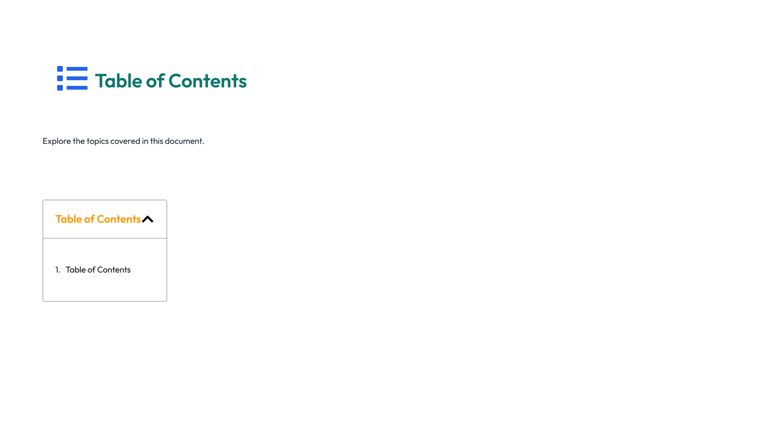 Screenshot of Table of Contents Layout Style 1 9 - Elementor Table of Contents component