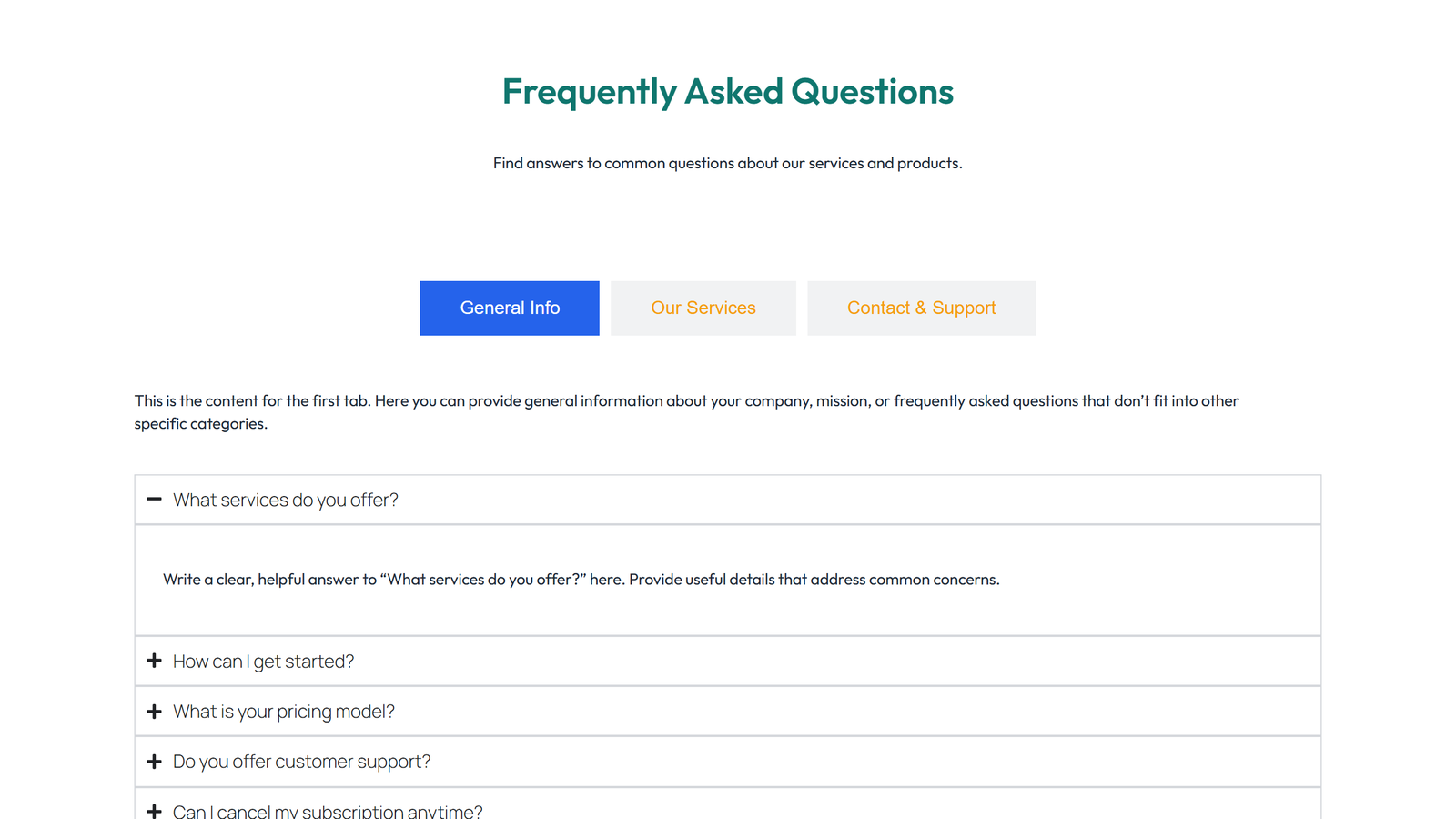 Tabs and Accordion Design 4 4 - Elementor component
