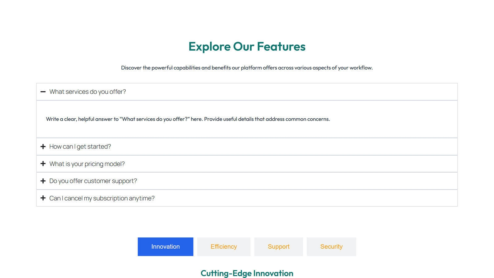 Tabs and Accordion Design 4 5 - Elementor component