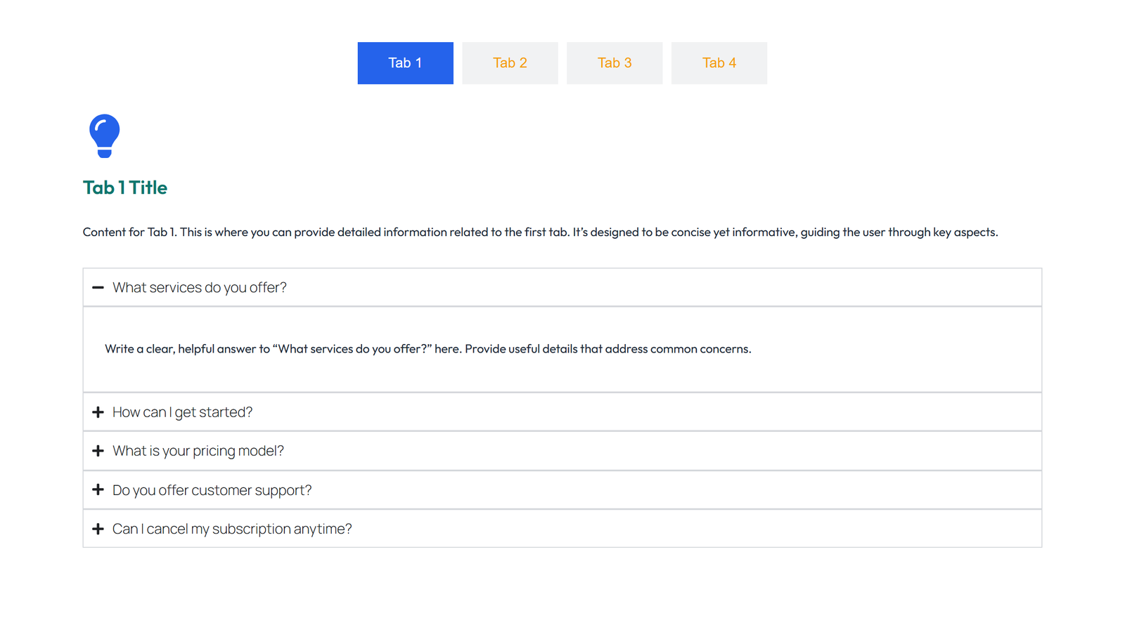 Tabs and Accordion Design 2 8 - Elementor component