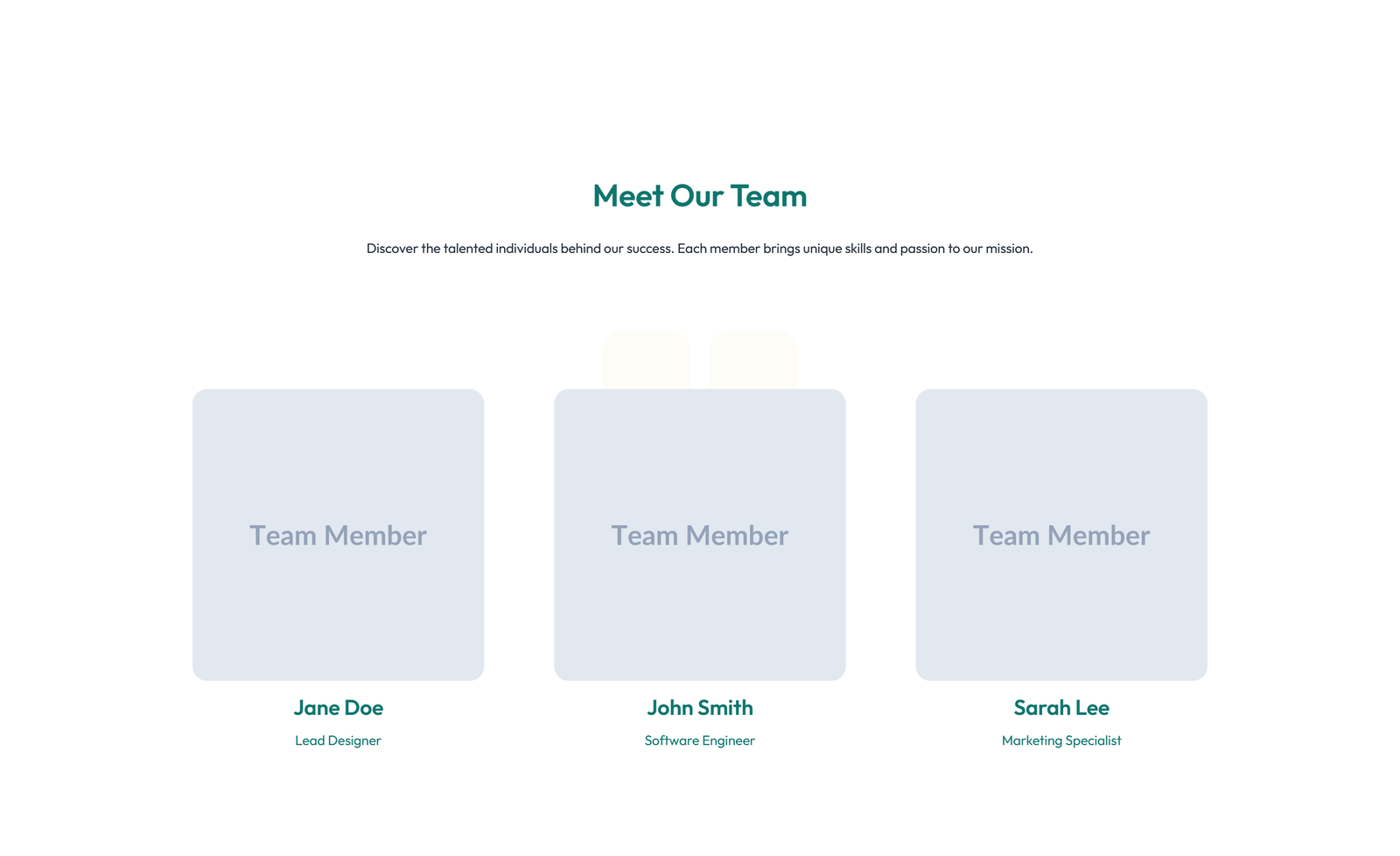 Team with 4-column Team Cards 3 - Elementor component