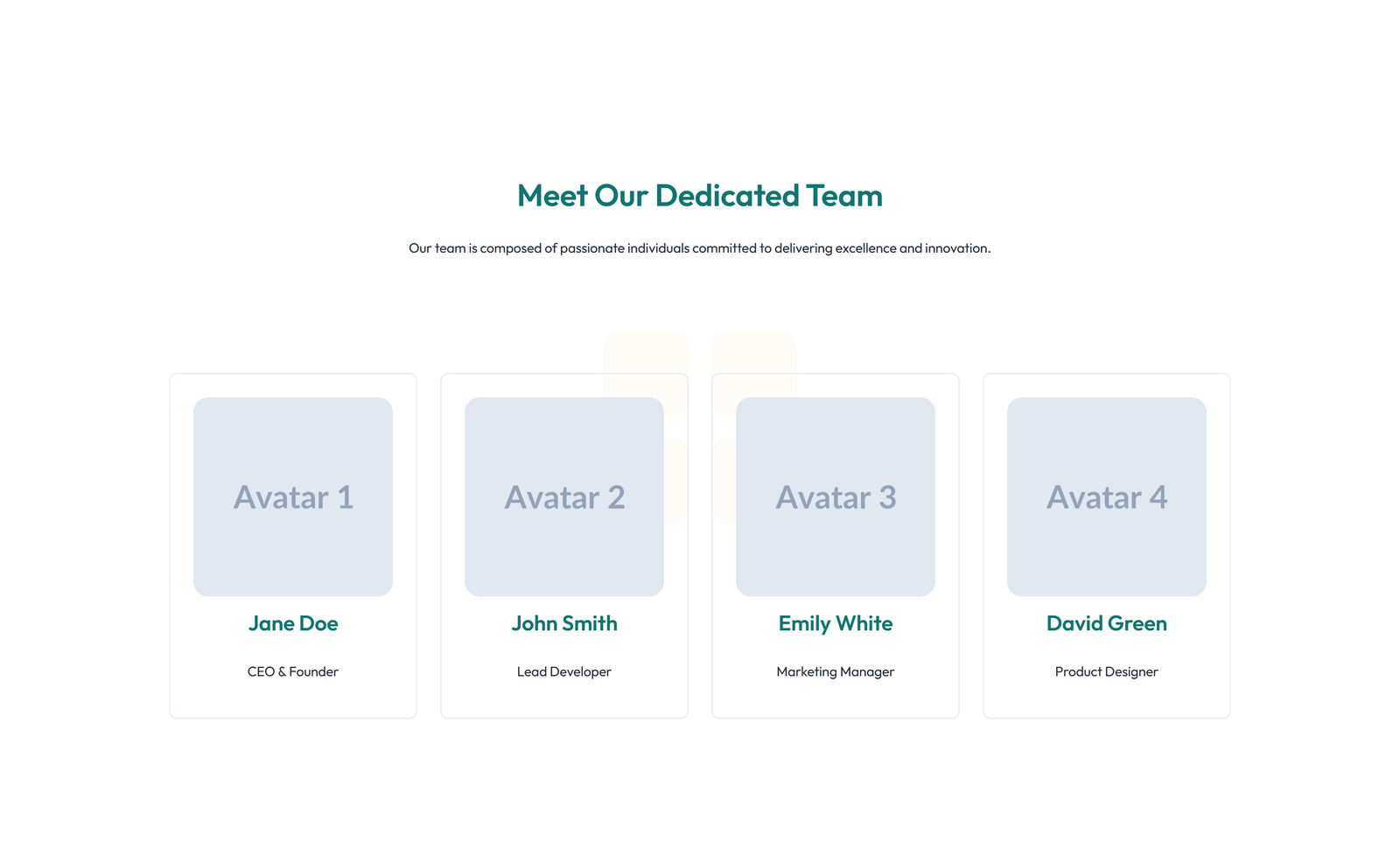 Team with 2-column Team Cards 5 - Elementor component