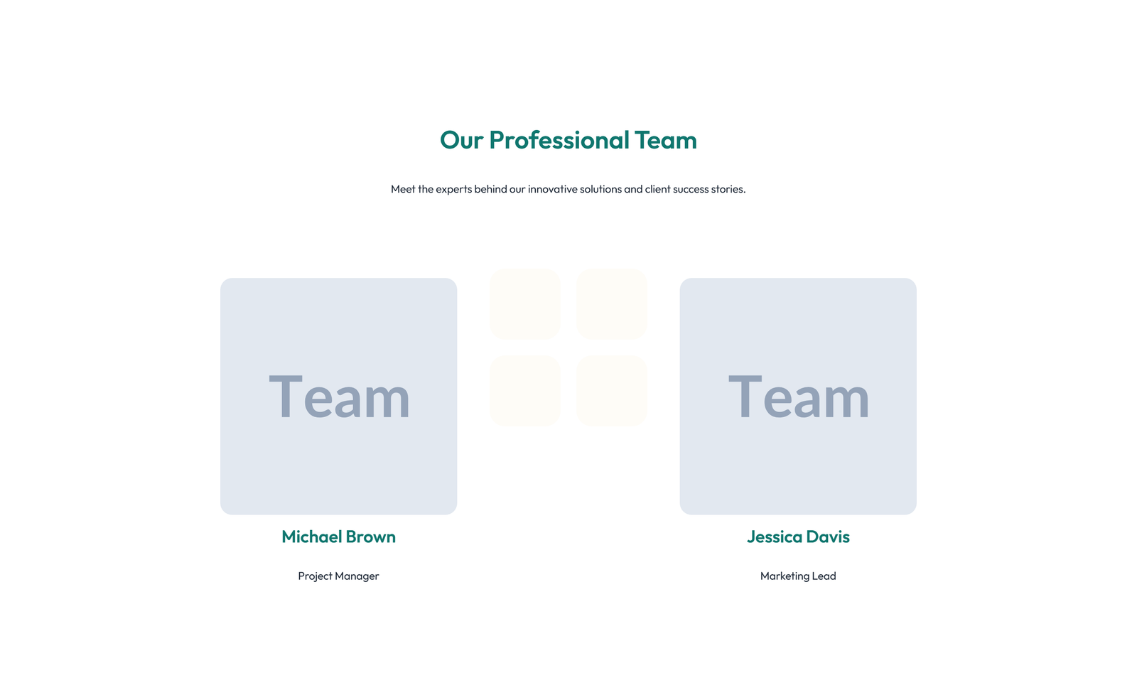 Team with 3-column Team Cards with Social 8 - Elementor component