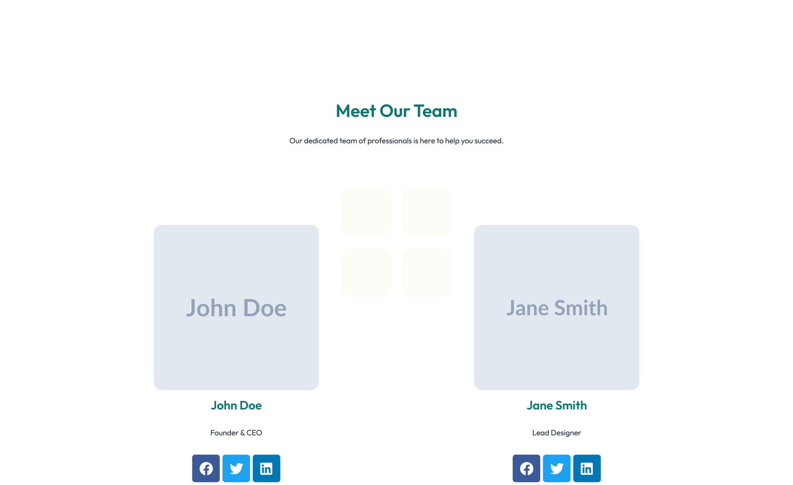 Team with 4-column Team Cards 8 - Elementor component